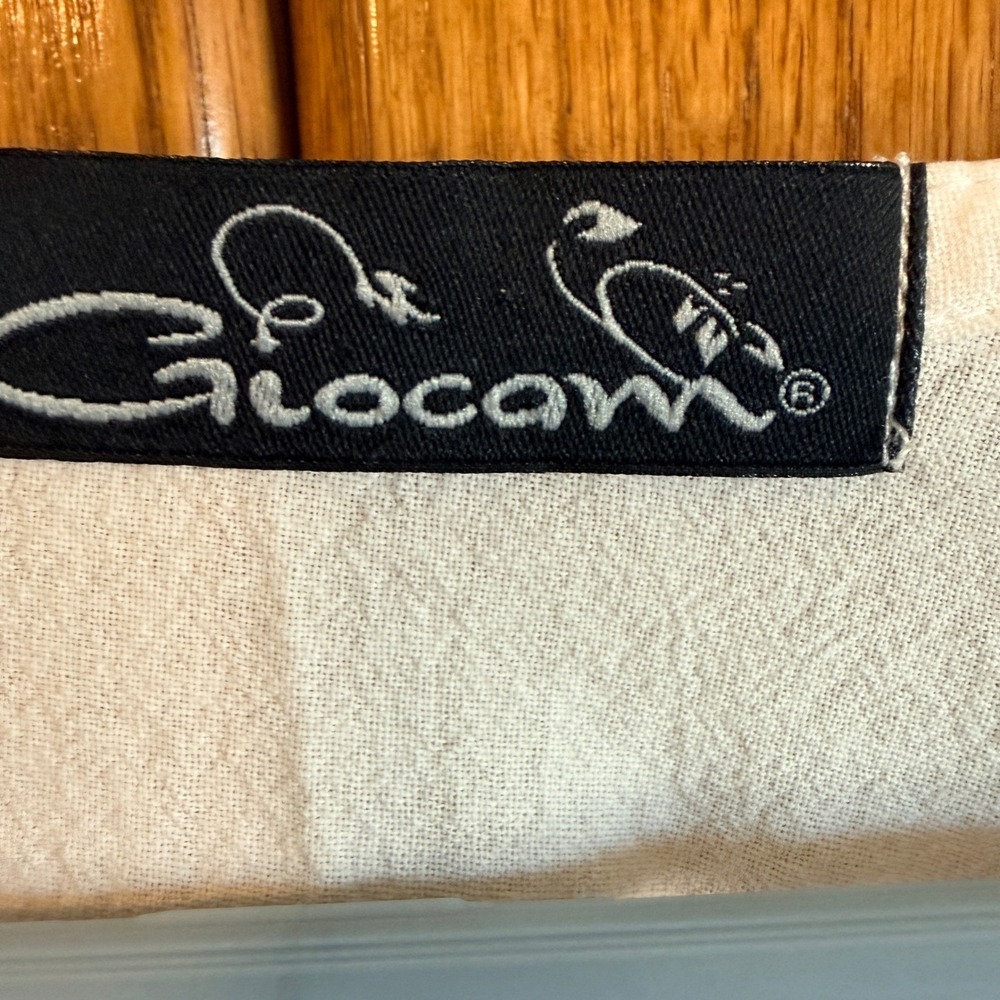 Giocam Tunic Top Women L/XL White Excellent Embroidered Cotton High-Low V-Neck‎ - Picture 3 of 10